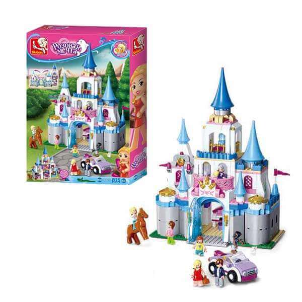 SLUBAN Sapphire Castle Plastic Building Blocks, Compatible Construction Toy, Ages 6+