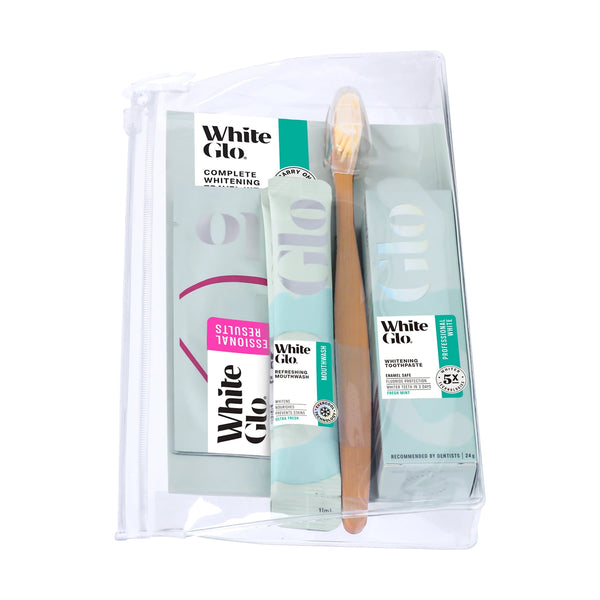 White Glo Toothpaste and Mouthwash Set, Brightening Care, 205 g