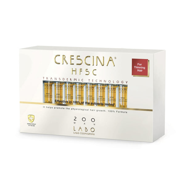 Crescina HFSC 200 Man Hair Strengthening Scalp Treatment, Active Growth Complex, 20 Vials x 3.5 ml