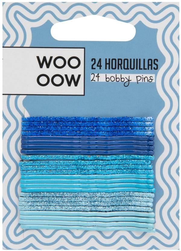You Are The Princess Woo Oow Blue Hairpins, Secure Hold, 24-Piece Set