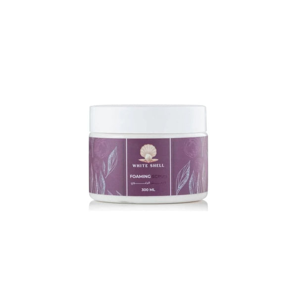 White Shell Foaming Scrub Exfoliating Cleanser with Sucrose, Glycerin and Niacinamide, 300 ml