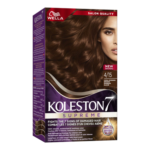Koleston Hair Color Kit Cream Permanent Color Cool Evening Brown 4/15