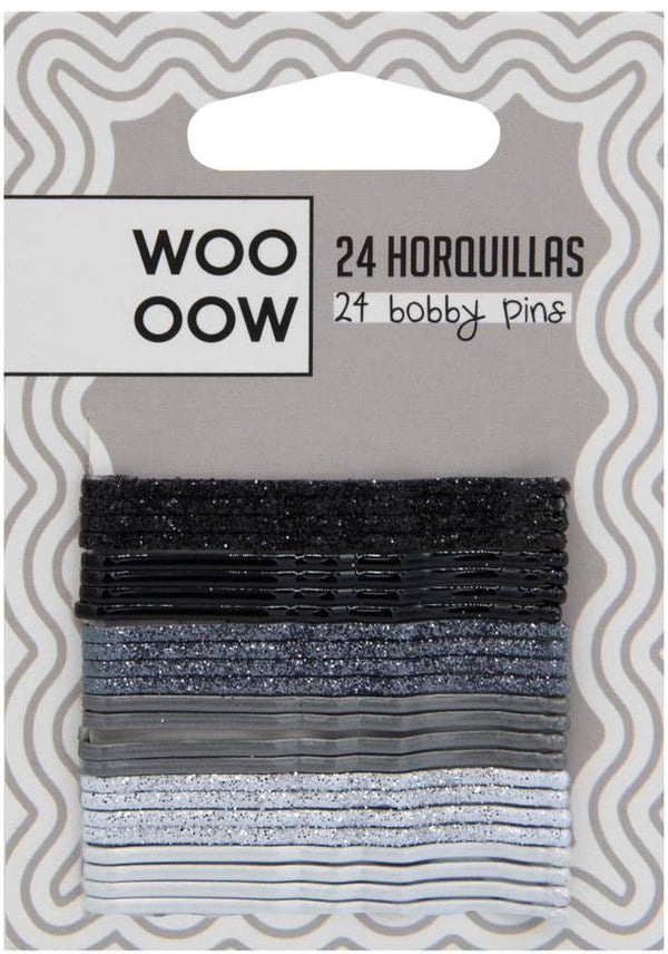 You Are The Princess Woo Oow Hairpins, Black, Set of 24