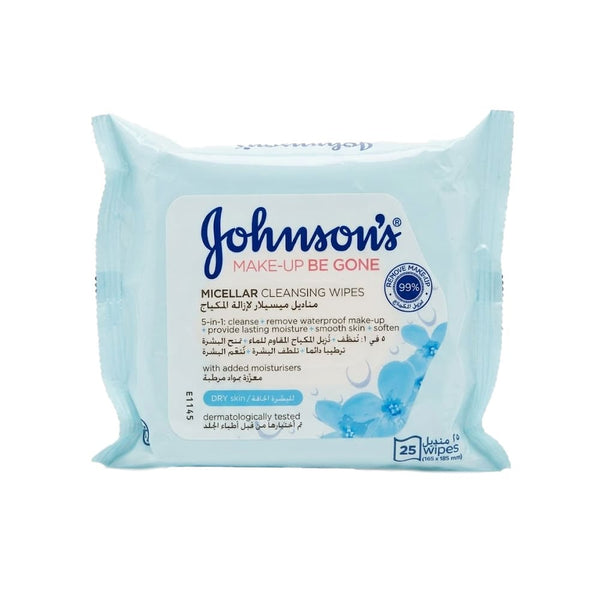Johnson's Micellar Moisturizing Makeup Remover Wipes, Gentle Cleansing, 25 Wipes