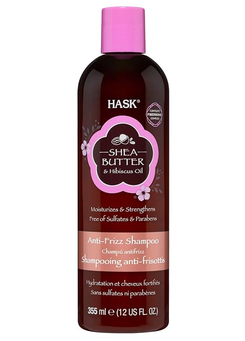 Hask Shea Butter & Hibiscus Oil Shampoo Creamy Formula for Frizzy Hair 355 ml