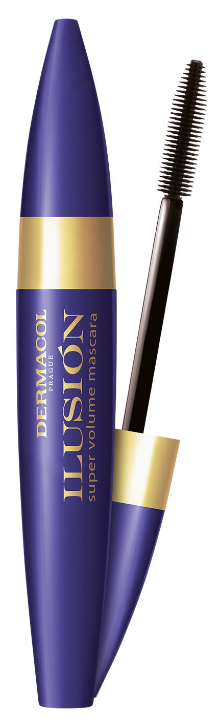 Dermacol Illusion Maximum Volume Mascara Liquid Intense Black Silicone Brush