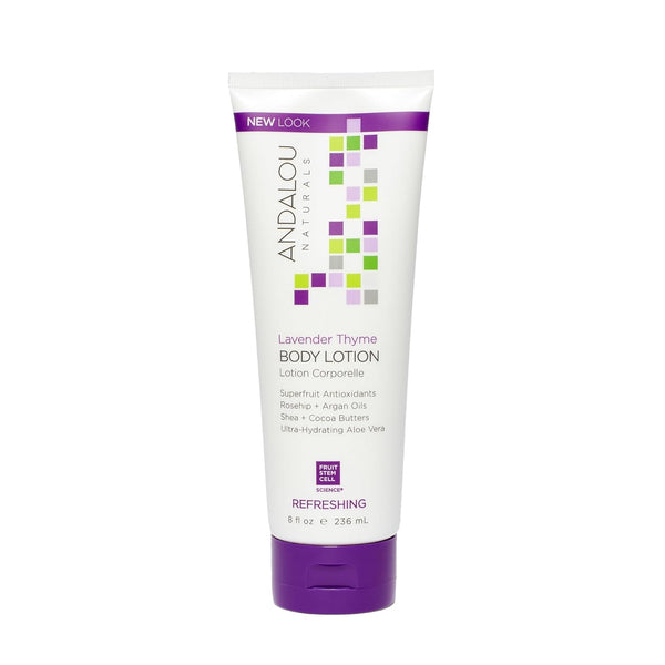 Andalou Naturals Body Lotion Lavender Thyme Aloe Vera Rosehip and Argan Oils 8 oz