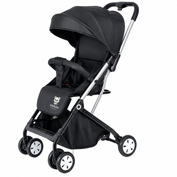 Kikibebe Lightweight Cabin Travel Stroller Black High Carbon Steel Frame