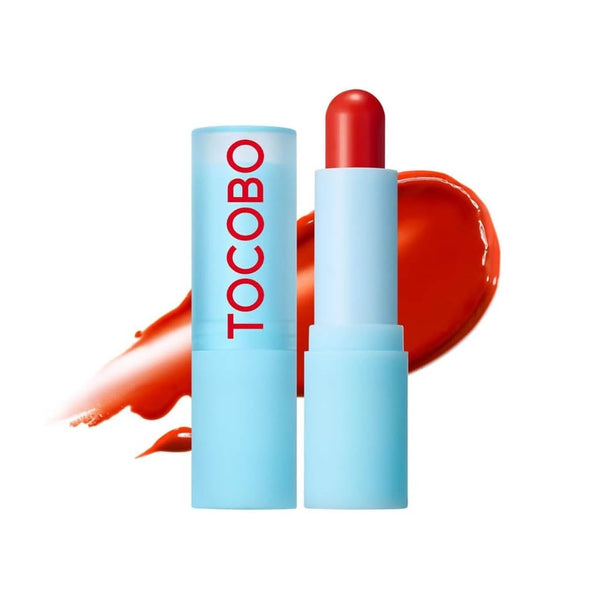 Tocobo Glass Tinted Lip Balm Glossy Finish Sunflower & Olive Oils Tangerine Red 013 3.5 g