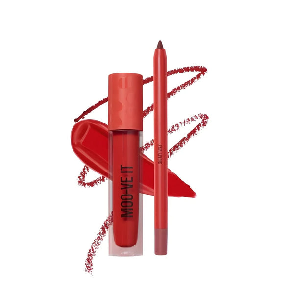 Beauty Creations Lip Liner and Lipstick Set Matte Liquid Lipstick Gel Liner 03 Moo-Ve It