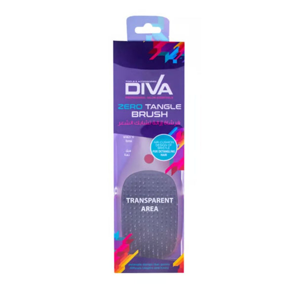Diva Detangling Hairbrush Soft Bristles 3-Level Detangling Design