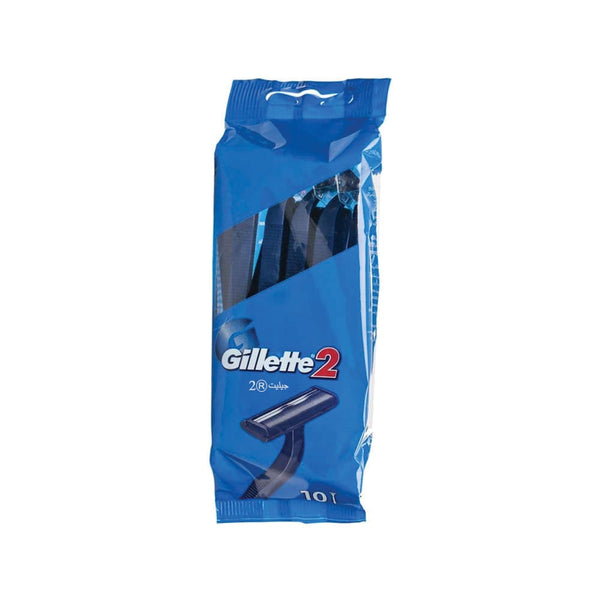 Gillette Blue II Plus Disposable Razors Twin Blades Lubrastrip 10 Pack