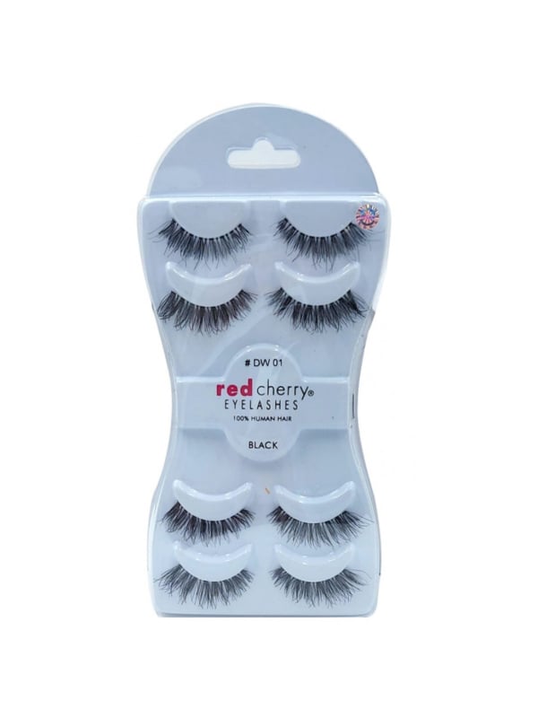 Red Cherry 4-in-1 False Eyelashes Black DW01, 4 Pairs