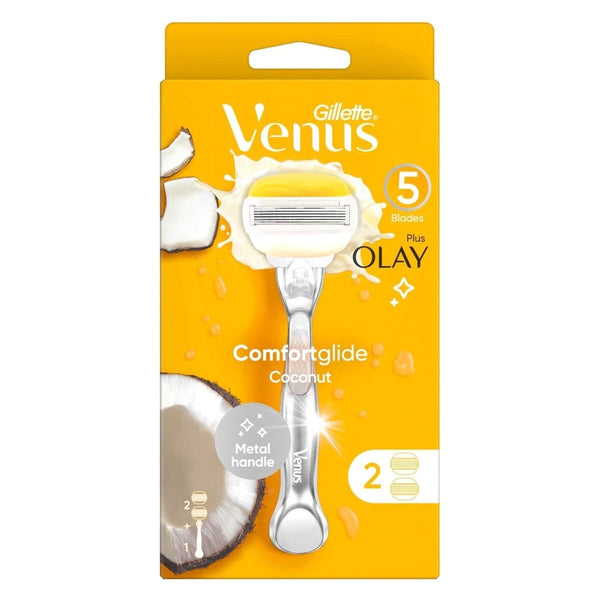 Gillette Venus Olay ComfortGlide Coconut Women's Razor with 2 Replacement Blades