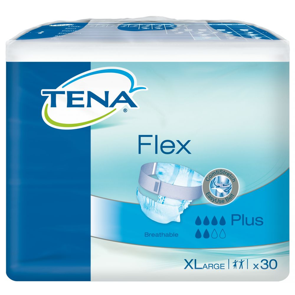 Tena Flex Plus XL Diapers Flexible Design Leak Protection 30 Pack