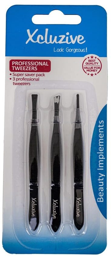 Xcluzive Professional Tweezers 3-Piece Set