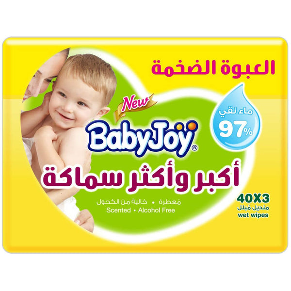 BabyJoy Wet Wipes Scented Alcohol-Free Cleansing Wipes Pack of 120