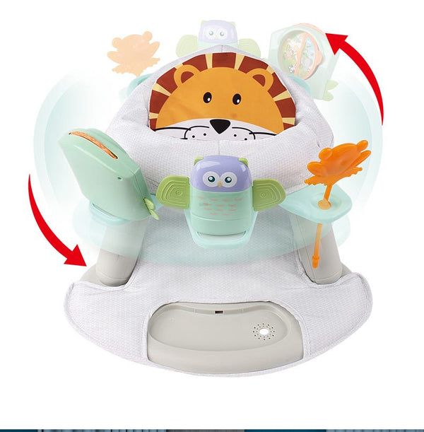 Kikibebe 2-in-1 Baby Dining Chair with Removable Piano, Multicolor
