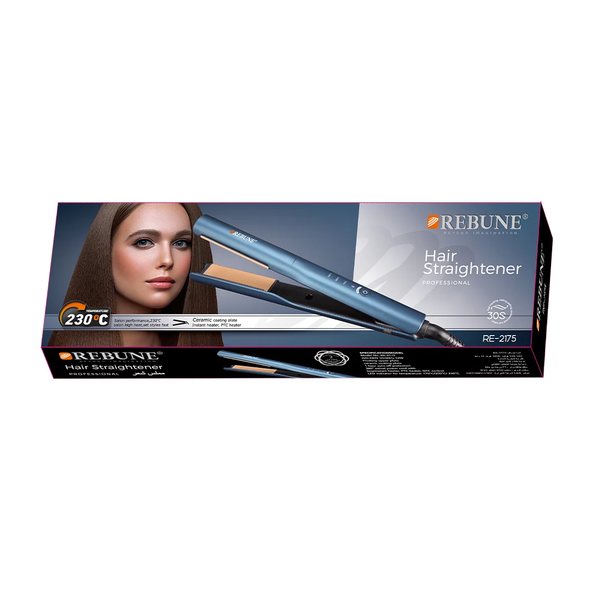Rebune Professional Hair Straightener RE-2175 Ceramic Quick-Heating Adjustable Temperature