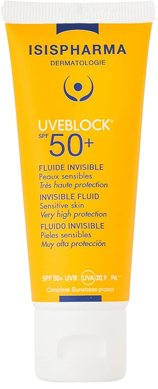Isis Pharma Uvblock 50+ Invisible Fluid Sunscreen UVA UVB Protection 40ml