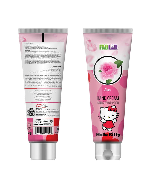 Fablab Hello Kitty Hand Cream Hydrating Shea Butter Vitamin E Rose 100ml