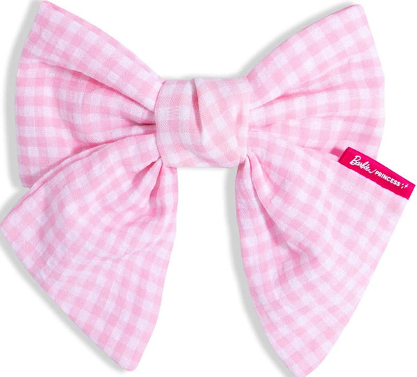 You Are The Princess Barbie Vichy Bow Pink Gingham Hair Accessory 1 Pc