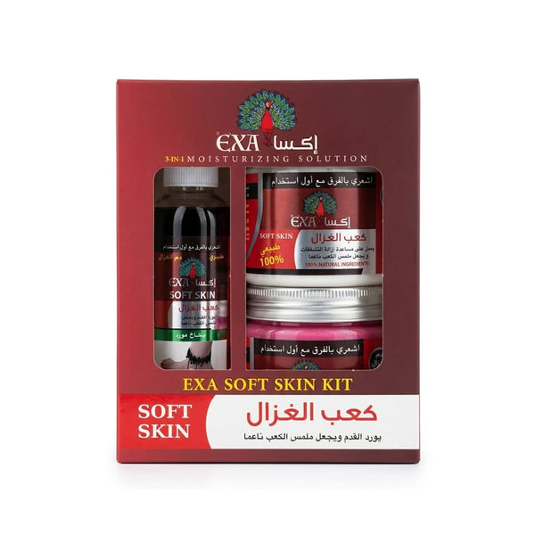Exa Gazelle Heel Smoothing & Softening Foot Care Kit, Scrub Cream & Spray
