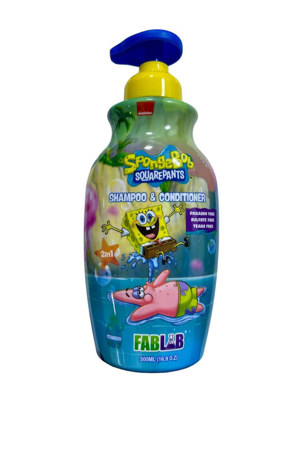 Fablab SpongeBob 2-in-1 Shampoo & Conditioner Kids Hair Care 500ml