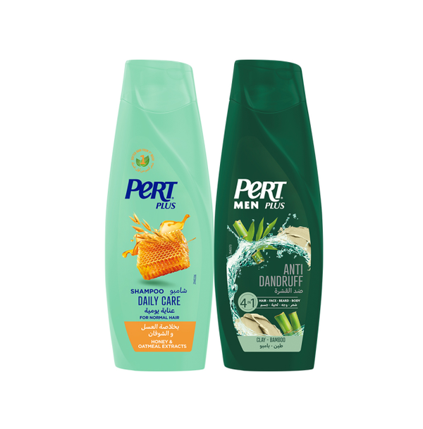 Pert Plus Men 4in1 Anti-Dandruff Shampoo Bundle, 360ml & Honey Shampoo 400ml