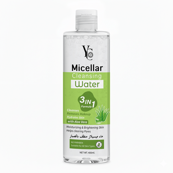 YC Micellar Cleansing Water with Aloe Vera, Makeup Remover, 400 ml