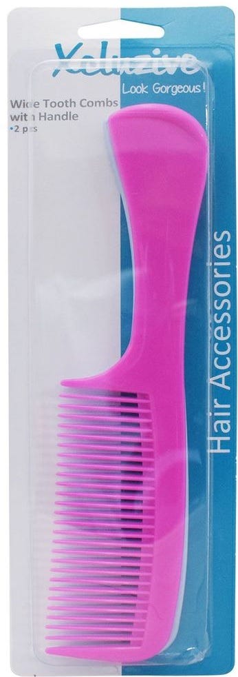 Xcluzive Wide-Tooth Combs with Handle, 2-Piece Set
