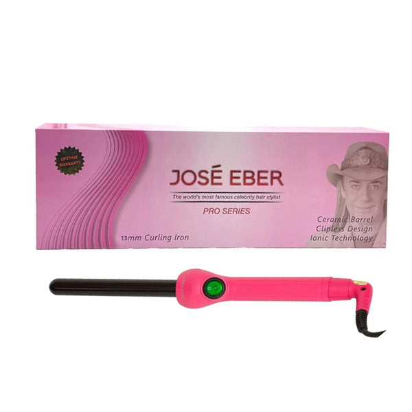 Jose Eber Pro Series 13 mm Clipless Curling Iron Ceramic Tourmaline Pink 110-240V