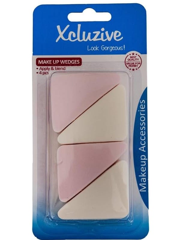 Xcluzive Latex Wedges Foundation Makeup Sponges, 4 Pieces