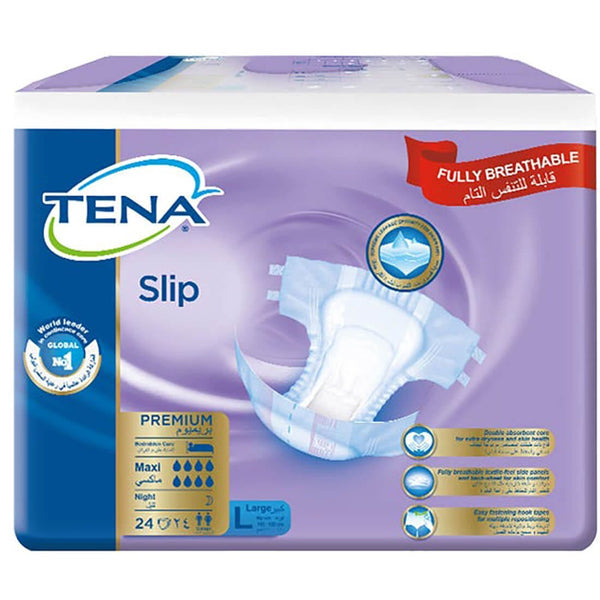 TENA Slip Maxi Adult Diapers Large, ConfioAir Breathable, 24 Pieces