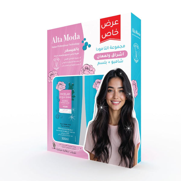 Alta Moda Micellar Acqua Shine Shampoo + Conditioner Set, Coconut Water, Aloe Vera & Panthenol, 300ml
