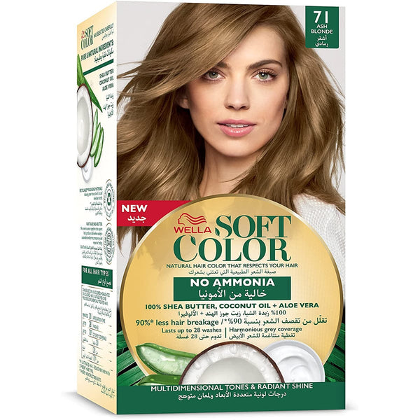 Wella Soft Color Kit 71 Ash Blonde Ammonia-Free Hair Color Kit