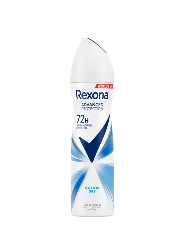 Rexona Dry Cotton Advanced Protection Deodorant Spray, 72-Hour Freshness, 150 ml