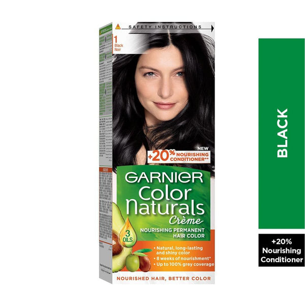 Garnier Hair Color Naturals Permanent Hair Dye Nourishing Oils Black