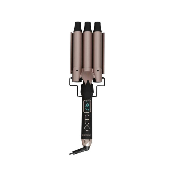 Rebune RE-2152 3-Barrel Ceramic Hair Curling Iron Digital Display 5 Temperatures 220-240V