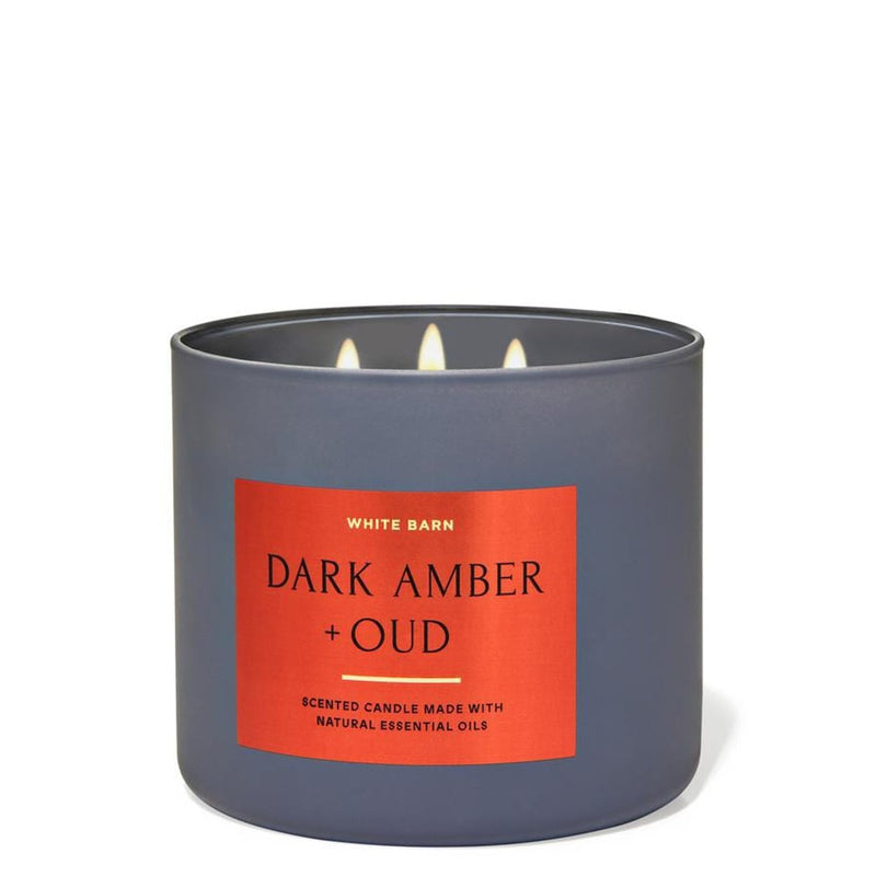 Bath & Body Works Dark Amber + Oud Scented Three-Wick Candle 411 g