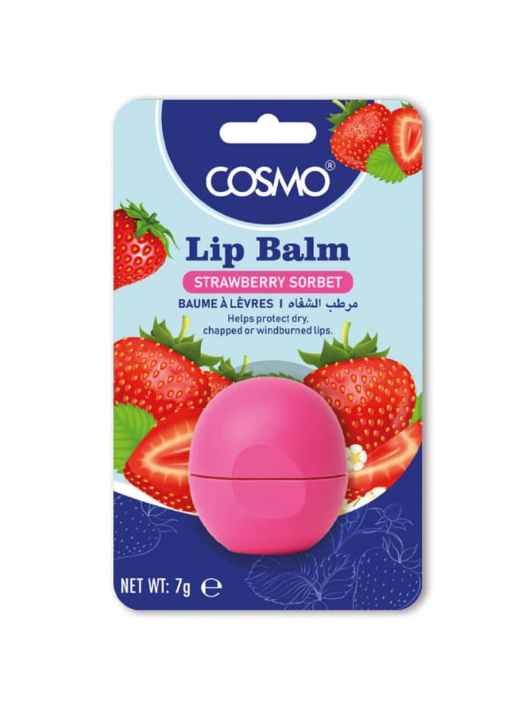 Cosmo Strawberry Lip Balm Moisturizing Smooth Texture Strawberry Sorbet Scent
