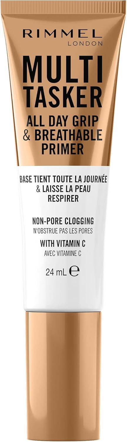 Rimmel Multi-Tasker All Day Grip & Breathable Face Primer, Gel Texture, Vitamin C & Hyaluronic Acid