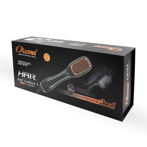 Okema Professional 2-in-1 Styling Brush Hair Dryer OK-715 Adjustable Heat and Speed