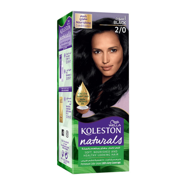 Wella Koleston Naturals Hair Color Cream Intense Color Black 2/0