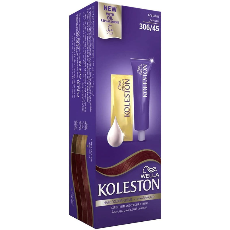 Wella Koleston Intense Hair Color Cream Micro-Fine Pigments Rich Burgundy Red 306/45 50 ml