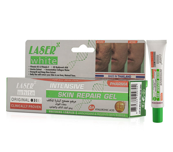 Laser White Intensive Skin Care Gel, Hyaluronic Acid, Niacinamide, Licorice Extract, 30g