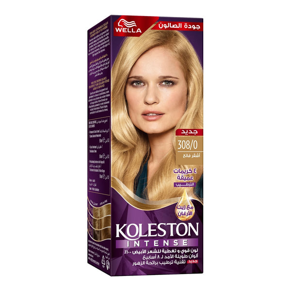 Koleston Maxi Permanent Hair Color 308/0 Light Warm, White Hair Coverage