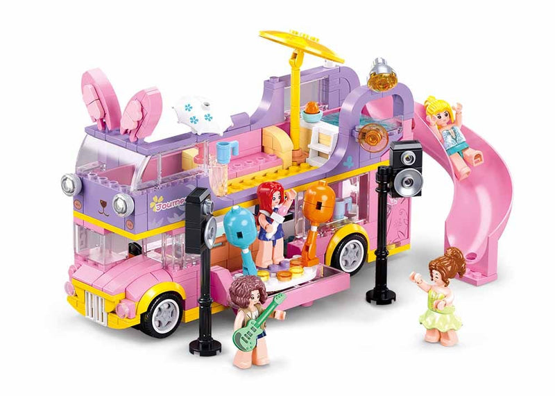 SLUBAN Girl's Dream Music RV Building Blocks Set, 412 Pieces, Ages 6+