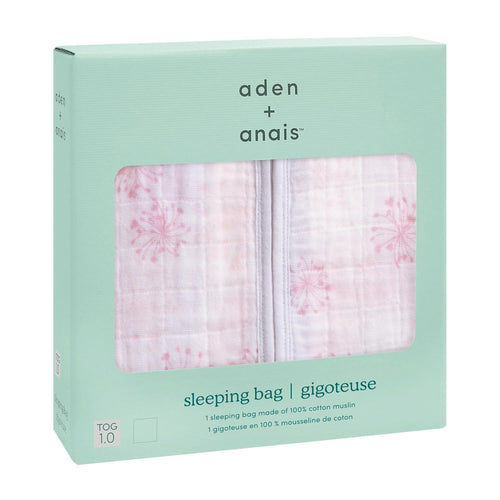 aden + anais Cotton Muslin Baby Sleeping Bag, Reverie Dandelions, 1 TOG