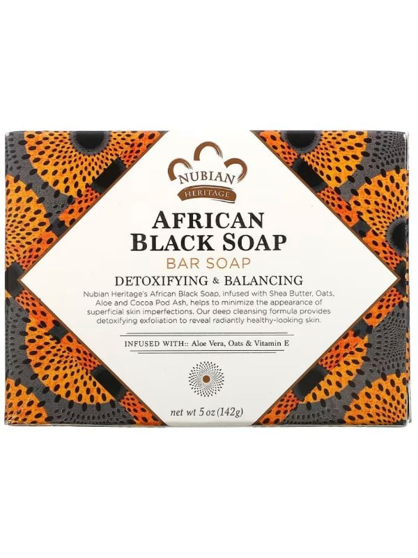 Nubian African Black Soap Bar Shea Butter Oats Aloe Vera 142 g